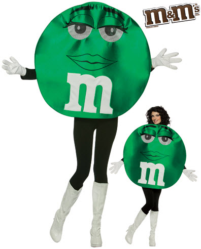 M&M'S GREEN CHARACTER ADULT UNISEX HALLOWEEN COSTUME 