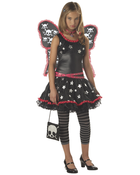 Tween Skulls and Stars Gothic Fairy Costume
