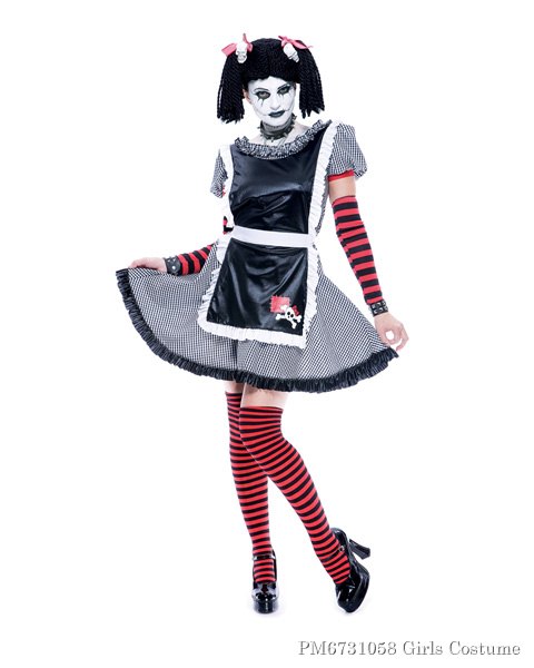 Girls Gothic Rag Doll Costume