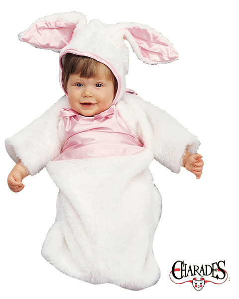Plush Bunny Bunting Costume for Newborn Infant